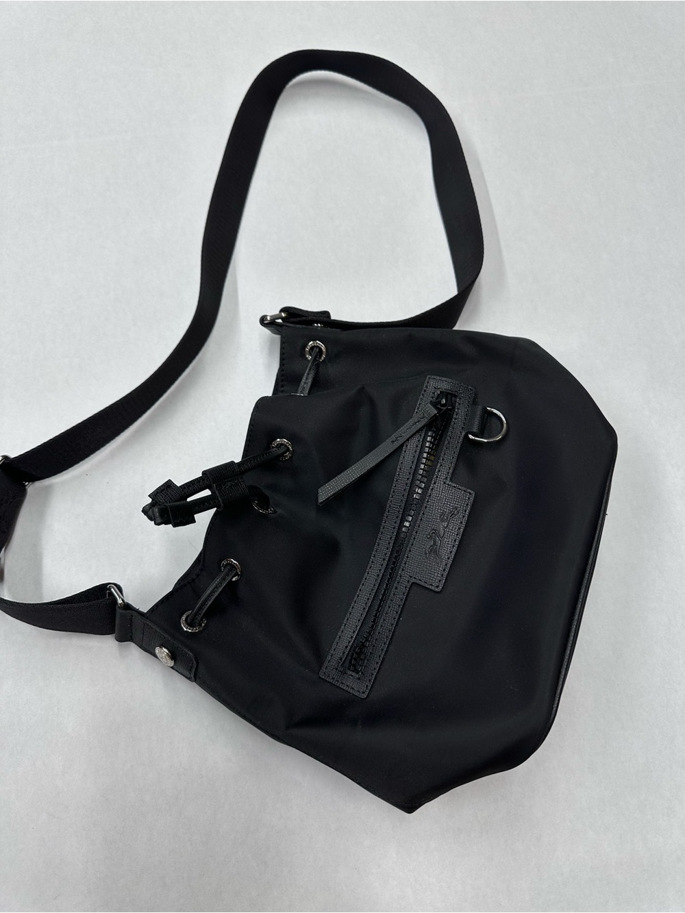 New $295 Longchamp Small Le Pliage Neoprene Bucket Bag Black